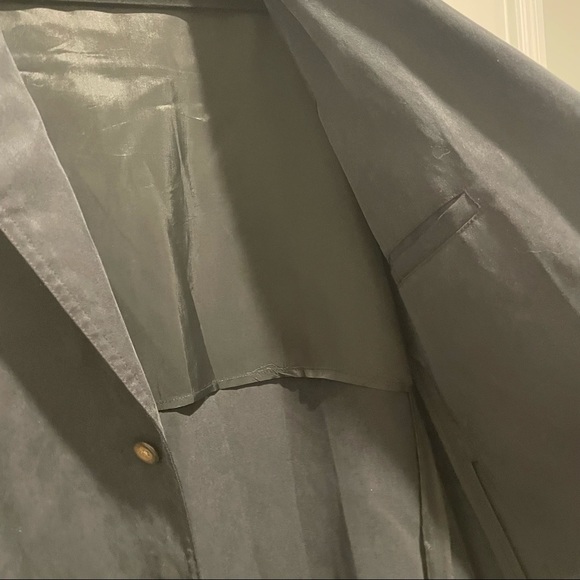 Mens Black Blazer Long Formal or Casual Trench Coat Barn Jacket - Picture 8 of 8